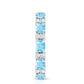 Natural Aquamarine Diamond Eternity Wedding Band in East West Style