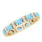Natural Aquamarine Diamond Eternity Wedding Band in East West Style