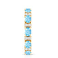 Natural Aquamarine Diamond Eternity Wedding Band in East West Style