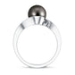 7.5 Carat Certified Tahitian Black Pearl Solitaire Bypass Ring