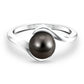 7.5 Carat Certified Tahitian Black Pearl Solitaire Bypass Ring