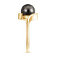 7.5 Carat Certified Tahitian Black Pearl Solitaire Bypass Ring