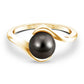 7.5 Carat Certified Tahitian Black Pearl Solitaire Bypass Ring