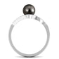 Solitaire Tahitian Pearl Bypass Engagement Ring with Diamond