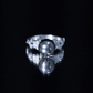 7.5 Carat Genuine Tahitian Black Pearl Flower Engagement Ring with Diamond