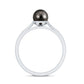 Solitaire Black Tahitian Pearl Engagement Ring with Certificate