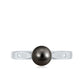Solitaire Black Tahitian Pearl Engagement Ring with Certificate