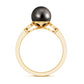 Tahitian Pearl and Diamond Engagement Ring with Split Shank