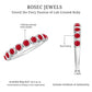 Minimal Created Ruby Half Eternity Ring in Bezel Setting