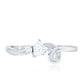Anillo de promesa con corazón de moissanita certificada y vástago trenzado