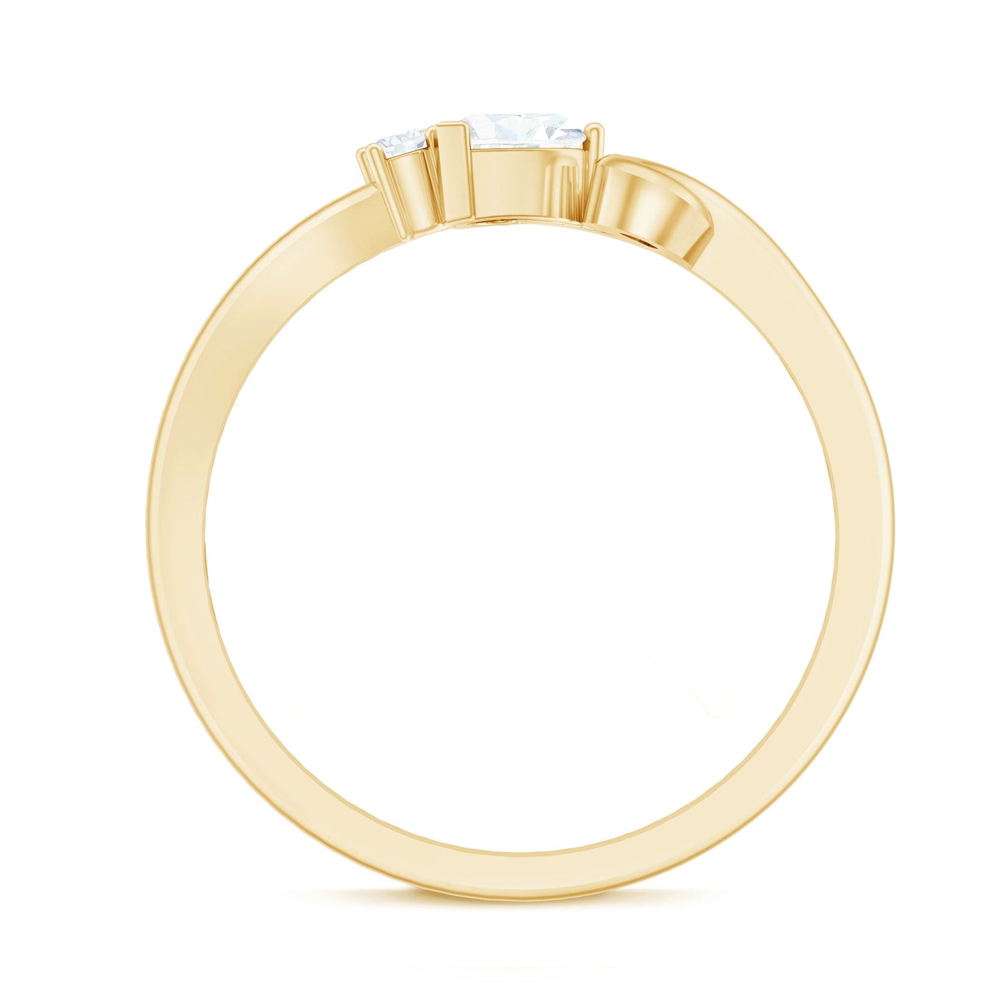 Anillo de promesa con corazón de moissanita certificada y vástago trenzado