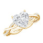 Solitaire Heart Shape Moissanite Braided Engagement Ring
