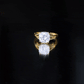 Cushion Cut Moissanite Engagement Ring With Split Shank