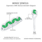 Natural Marquise Emerald Half Eternity Anniversary Ring with Diamond