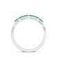 Natural Marquise Emerald Half Eternity Anniversary Ring with Diamond