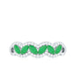 Natural Marquise Emerald Half Eternity Anniversary Ring with Diamond