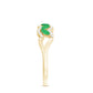 Natural Marquise Emerald Half Eternity Anniversary Ring with Diamond