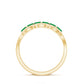 Natural Marquise Emerald Half Eternity Anniversary Ring with Diamond