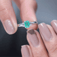 Emerald Cut Emerald and Diamond 3 Stone Promise Ring for Her