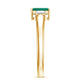 Emerald Cut Emerald and Diamond 3 Stone Promise Ring for Her