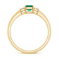 Emerald Cut Emerald and Diamond 3 Stone Promise Ring for Her