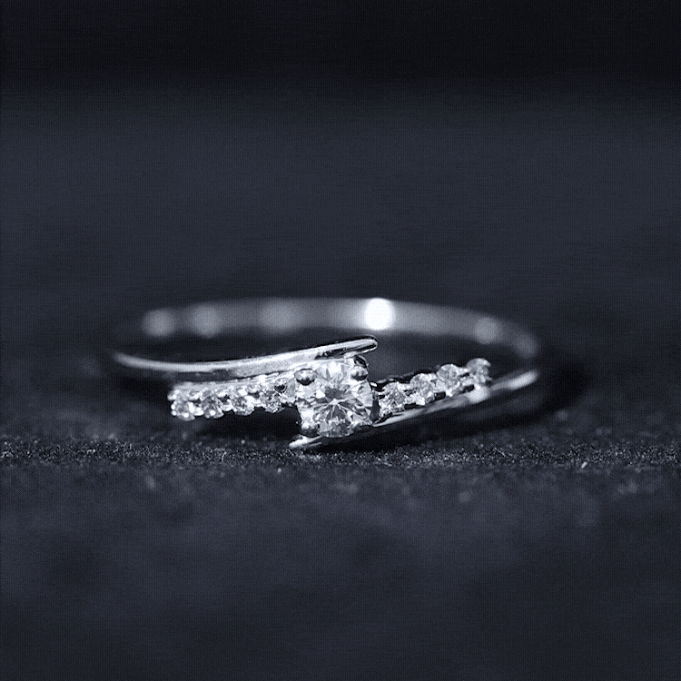 Diamond Promise Ring with Bypass Shank