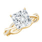 Certified 3 Carat Moissanite Princess Cut Engagement Ring with Braided Shank