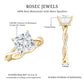 Certified 3 Carat Moissanite Princess Cut Engagement Ring with Braided Shank