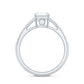 Emerald Cut Moissanite Side Stone Engagement Ring