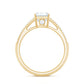 Emerald Cut Moissanite Side Stone Engagement Ring