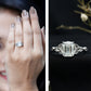 1.8 Carat Emerald Cut Moissanite Engagement Ring with Celtic Details