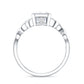 Bezel Set Emerald Cut Moissanite Celtic Engagement Ring