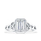 Bezel Set Emerald Cut Moissanite Celtic Engagement Ring