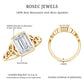 Bezel Set Emerald Cut Moissanite Celtic Engagement Ring