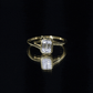 Anillo de compromiso de moissanita con corte esmeralda de 1.8 para mujer