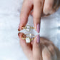 Anillo de compromiso de moissanita con corte esmeralda de 1.8 para mujer
