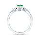 Real Emerald and Diamond Heart Wedding Ring Set with Certificate