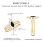 Natural Marquise Cut Blue Sapphire and Diamond Three Piece Stackable Ring Set