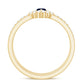 Natural Marquise Cut Blue Sapphire and Diamond Three Piece Stackable Ring Set