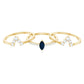 Natural Marquise Cut Blue Sapphire and Diamond Three Piece Stackable Ring Set