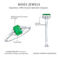 Emerald Cut Emerald Engagement Ring with Diamond Trio