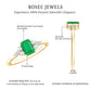 Emerald Cut Emerald Engagement Ring with Diamond Trio