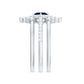 0.4 Carat Princess Cut Blue Sapphire Bridal Ring Set with Moissanite Halo