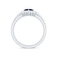 0.4 Carat Princess Cut Blue Sapphire Bridal Ring Set with Moissanite Halo