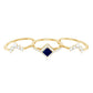0.4 Carat Princess Cut Blue Sapphire Bridal Ring Set with Moissanite Halo