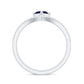 Designer Princess Cut Blue Sapphire and Diamond Flower Wedding Ring Set