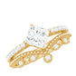 Juego de anillos de novia vintage de moissanita con talla brillante