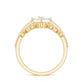 Juego de anillos de novia vintage de moissanita con talla brillante