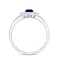 Pear Cut Blue Sapphire Designer Solitaire Ring with Diamond