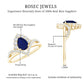 Pear Cut Blue Sapphire Designer Solitaire Ring with Diamond